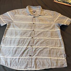 Patagonia Gray Striped Button-Up Shirt